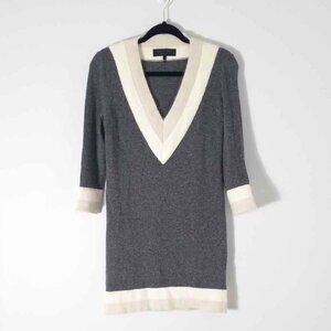 Rag & Bone Grey V-Neck Sweater Dress Angora Wool Academia XS